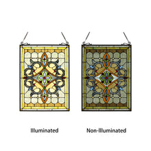 Load image into Gallery viewer, RADIANCE goods Victorian Stained Glass Window Panel 24.6"x17.7"