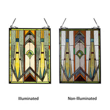 Load image into Gallery viewer, RADIANCE goods Mission Stained Glass Window Panel 24.6"x17.7"