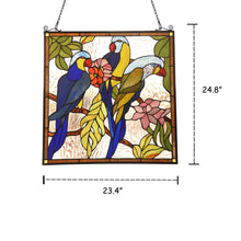 Load image into Gallery viewer, RADIANCE goods Animal Stained Glass Window Panel 24"x24"