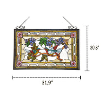 Load image into Gallery viewer, RADIANCE goods Animal Stained Glass Window Panel 32"x21"