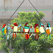 Load image into Gallery viewer, RADIANCE goods Animal Stained Glass Window Panel 26"x9"