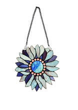 Load image into Gallery viewer, RADIANCE goods Tiffany-style Floral Stained Glass Window Panel 11" Height
