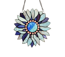 Load image into Gallery viewer, RADIANCE goods Tiffany-style Floral Stained Glass Window Panel 11" Height
