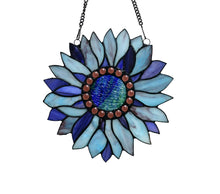 Load image into Gallery viewer, RADIANCE goods Tiffany-style Floral Stained Glass Window Panel 11" Height