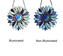 Load image into Gallery viewer, RADIANCE goods Tiffany-style Floral Stained Glass Window Panel 11" Height