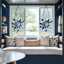Load image into Gallery viewer, RADIANCE goods Tiffany-style Floral Stained Glass Window Panel 11" Height