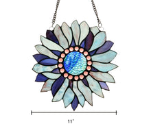 Load image into Gallery viewer, RADIANCE goods Tiffany-style Floral Stained Glass Window Panel 11" Height