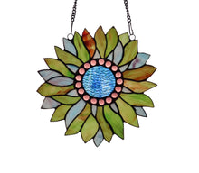 Load image into Gallery viewer, RADIANCE goods Tiffany Floral Design Stained Glass Window Panel 11" Height