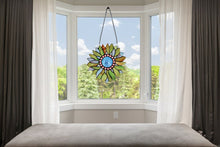 Load image into Gallery viewer, RADIANCE goods Tiffany Floral Design Stained Glass Window Panel 11" Height