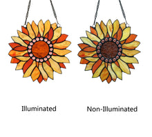 Load image into Gallery viewer, RADIANCE goods Tiffany-style Floral Stained Glass Window Panel 11" Height