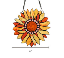 Load image into Gallery viewer, RADIANCE goods Tiffany-style Floral Stained Glass Window Panel 11" Height