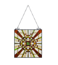 Load image into Gallery viewer, RADIANCE goods Mission Tiffany-Style Black Finish Window Panel 25" Wide