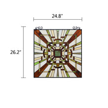 Load image into Gallery viewer, RADIANCE goods Mission Tiffany-Style Black Finish Window Panel 25" Wide