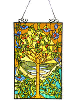 Load image into Gallery viewer, RADIANCE goods Tree of Eden Stained Glass Window Panel 20"x32"