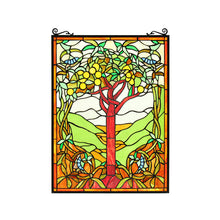 Load image into Gallery viewer, RADIANCE goods Fruits of Life Stained Glass Window Panel 18"x25"