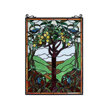 Load image into Gallery viewer, RADIANCE goods Fruits of Life Stained Glass Window Panel 18"x25"