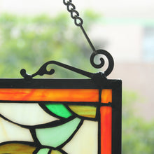 Load image into Gallery viewer, RADIANCE goods Fruits of Life Stained Glass Window Panel 18"x25"