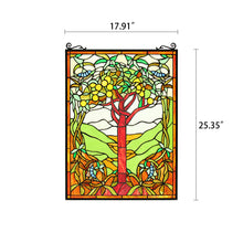 Load image into Gallery viewer, RADIANCE goods Fruits of Life Stained Glass Window Panel 18"x25"
