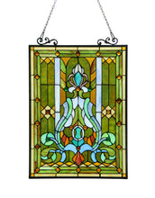 Load image into Gallery viewer, RADIANCE goods Victorian Stained Glass Glass Window Panel 18"x25.5"