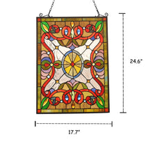 Load image into Gallery viewer, RADIANCE goods Victorian Stained Glass Window Panel 24.6"x17.7"