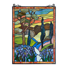 Load image into Gallery viewer, RADIANCE goods Floral Stained Glass Window Panel 18"x24"