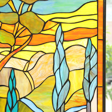Load image into Gallery viewer, RADIANCE goods Floral Stained Glass Window Panel 18"x24"