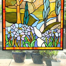 Load image into Gallery viewer, RADIANCE goods Floral Stained Glass Window Panel 18"x24"