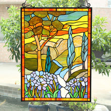 Load image into Gallery viewer, RADIANCE goods Floral Stained Glass Window Panel 18"x24"