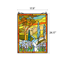 Load image into Gallery viewer, RADIANCE goods Floral Stained Glass Window Panel 18"x24"