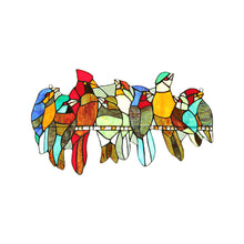 Load image into Gallery viewer, RADIANCE goods Birds Stained Glass Window Panel 21.5"x13"