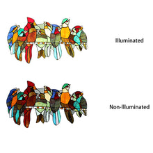 Load image into Gallery viewer, RADIANCE goods Birds Stained Glass Window Panel 21.5"x13"