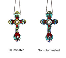 Load image into Gallery viewer, RADIANCE goods Victorian Tiffany-style Stained Glass Window Panel 13" Tall