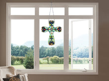 Load image into Gallery viewer, RADIANCE goods Victorian Tiffany-style Stained Glass Window Panel 20" Tall