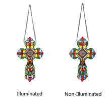 Load image into Gallery viewer, RADIANCE goods Victorian Tiffany-style Stained Glass Window Panel 13" Tall