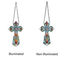 Load image into Gallery viewer, RADIANCE goods Victorian Tiffany-style Stained Glass Window Panel 13" Tall