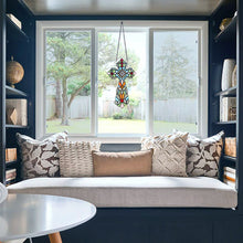 Load image into Gallery viewer, RADIANCE goods Victorian Tiffany-style Stained Glass Window Panel 13" Tall