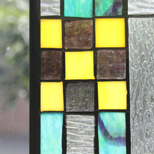 Load image into Gallery viewer, RADIANCE goods Geometric Stained Glass Window Panel 17.5"x25"