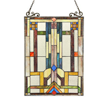 Load image into Gallery viewer, RADIANCE goods Geometric Stained Glass Window Panel 17.5"x25"