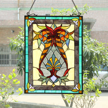 Load image into Gallery viewer, RADIANCE goods Victorian Stained Glass Window Panel 17.5"x25"