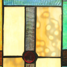 Load image into Gallery viewer, RADIANCE goods Geometric Stained Glass Window Panel 17.5"x25"