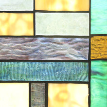 Load image into Gallery viewer, RADIANCE goods Geometric Stained Glass Window Panel 17.5"x25"