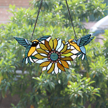 Load image into Gallery viewer, RADIANCE goods Animal/Floral-Style Green Window Panel 17" x 7.75"