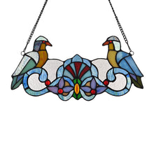 Load image into Gallery viewer, 3P977-BA16GP RADIANCE goods Birds Stained Glass Window Panel 16"x21"