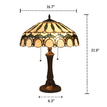 Load image into Gallery viewer, RADIANCE goods Tiffany-Style 2 Light Victorian Table Lamp 17" Shade