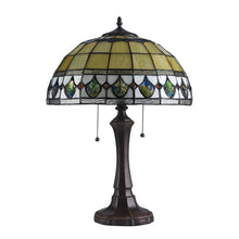 Load image into Gallery viewer, RADIANCE goods Tiffany-Style 2 Light Geometric Table Lamp 16" Shade