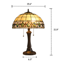 Load image into Gallery viewer, RADIANCE goods Tiffany-Style 2 Light Geometric Table Lamp 16" Shade