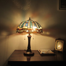 Load image into Gallery viewer, RADIANCE goods Tiffany-Style 2 Light Mission Table Lamp 16" Shade