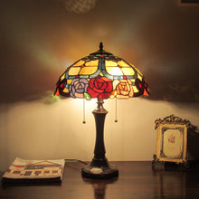 Load image into Gallery viewer, RADIANCE goods Tiffany-Style 2 Light Floral Table Lamp 16" Wide