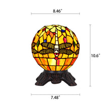 Load image into Gallery viewer, RADIANCE goods Tiffany-Style 1 Light Dragonfly Accent Lamp 8" Shade