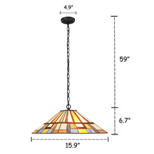 Load image into Gallery viewer, RADIANCE goods Mission-Style 2 Light Inverted Ceiling Pendant 16" Shade